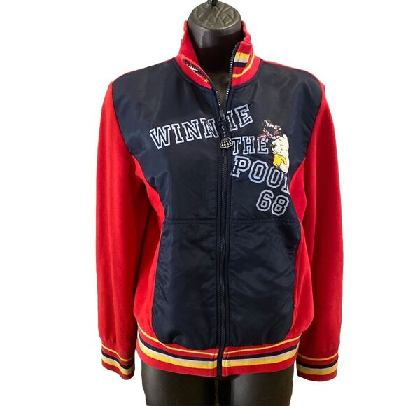 VTG 90s DISNEY Winnie The Pooh Bomber Varsity Jacket Large 170/92A Women Unisex - Picture 1 of 10
